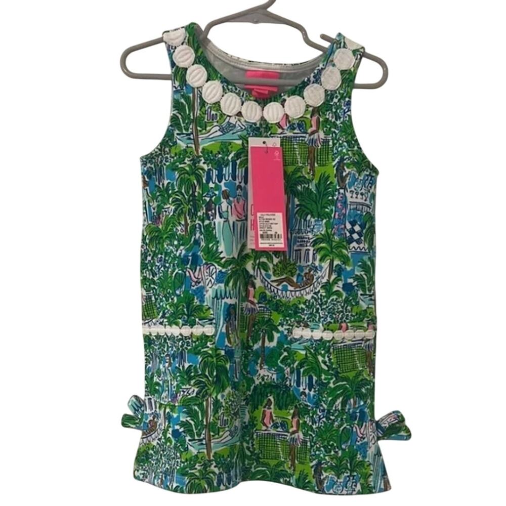 Lilly Pulitzer Green and Blue Kids Dress XS New